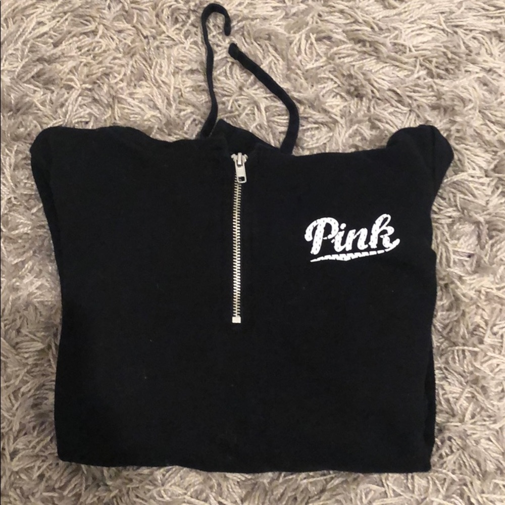 A black hoodie from Pink.